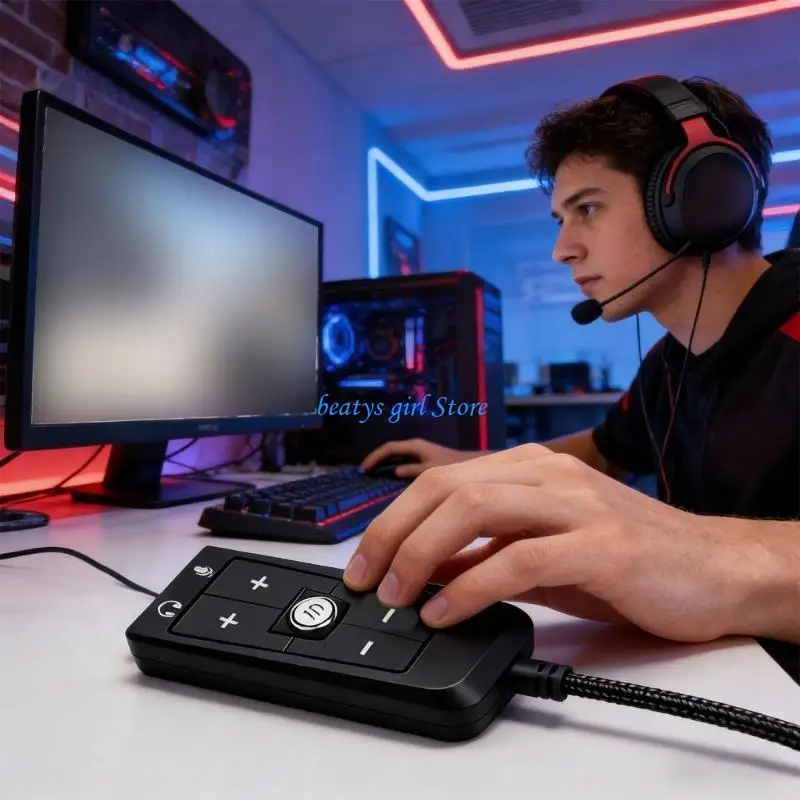 

C7AB USB to 3.5mm Sound Link Highlighting Advanced Virtual Surround Sound for Immersive Play Experience and Precise