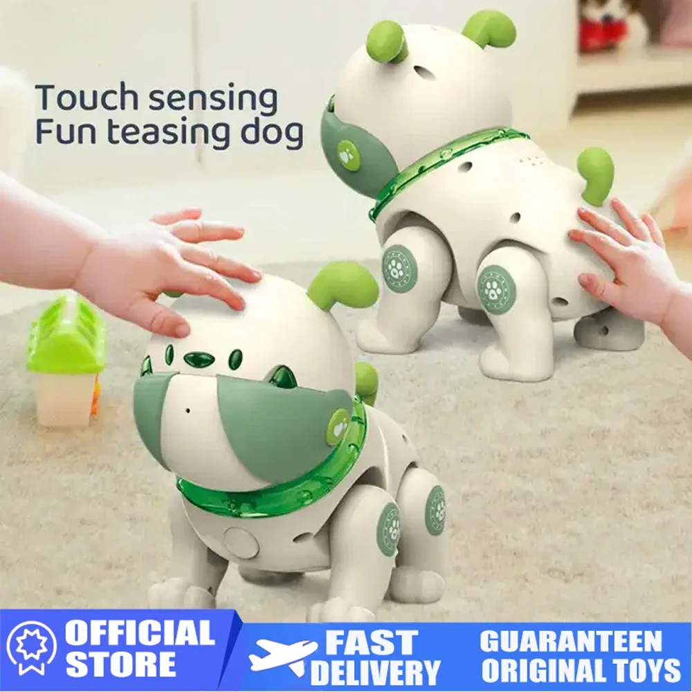 

Intelligent Programmable Toy Rc Pet Kid Toys Interactive Voice and Touch Sensing Dancing Music Remote Control Cartoon Robot Dog