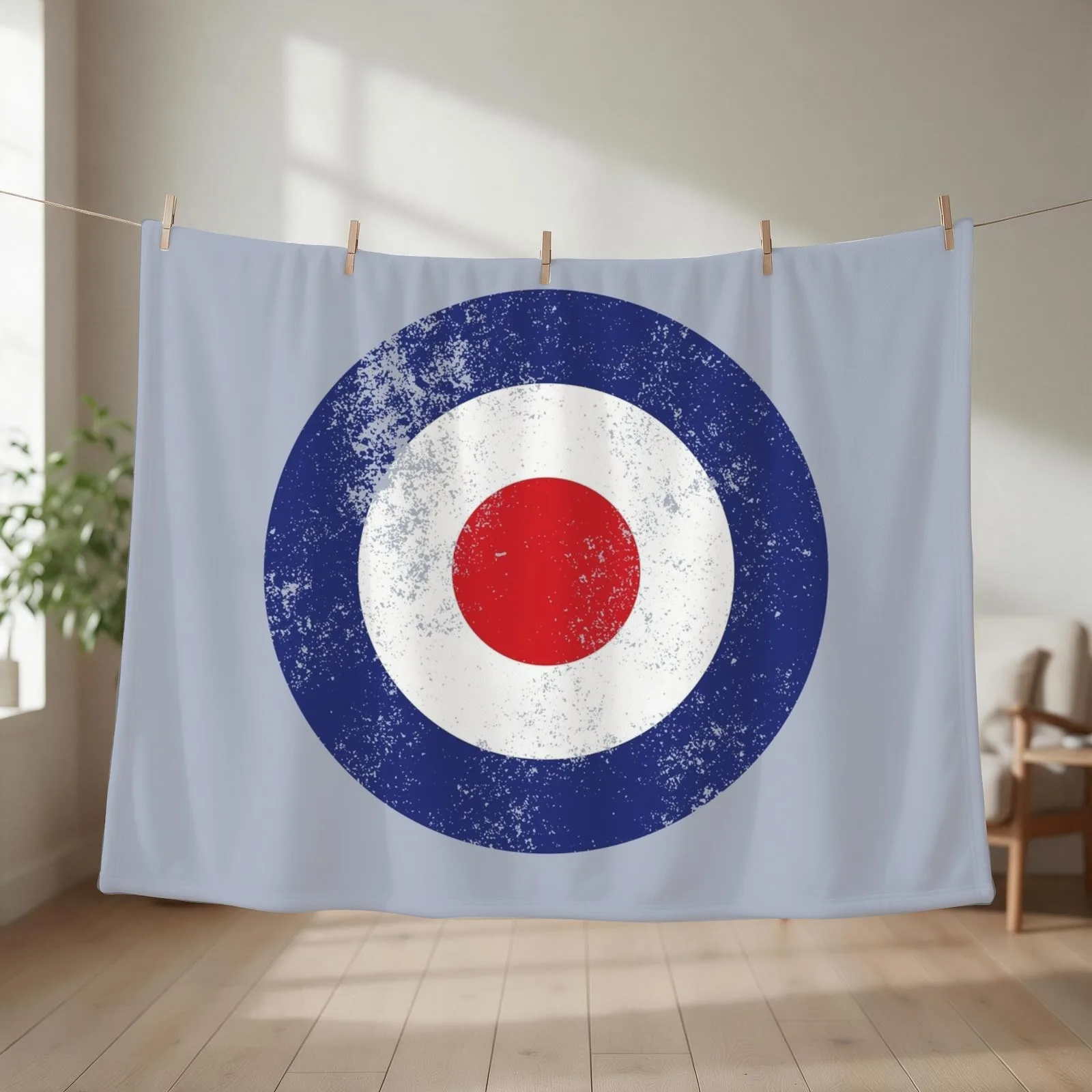 RAF Type D Roundel - Mod Target Logo Throw Blanket couch cozy soft plush fuzzy picnic outdoor blanket