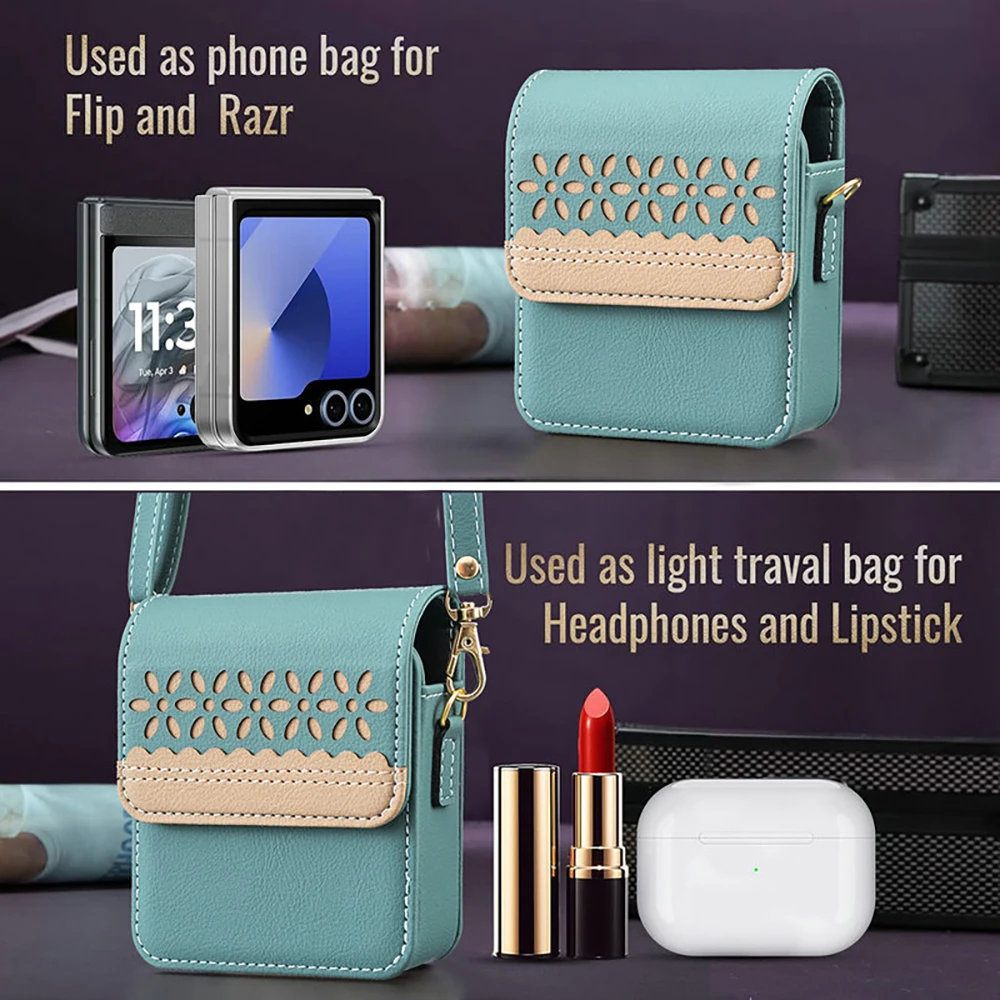 

LUXURY Case For OPPO Find N3 Flip Crossbody Leather Card Universal Bag Cover for Oppo Find N2 Flip Case Find N3 N 2 Flip Funda