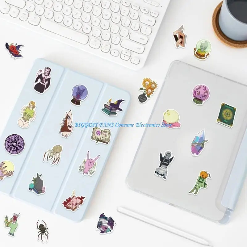 50 Witch Stickers PVC Peelable Decals For Tablets Backpacks Water Bottles Decorative Art