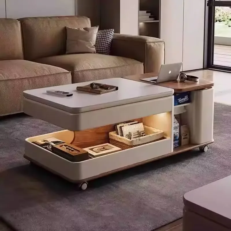 Unique Storage Coffee Table Multifunctional White Wooden Space Saving Coffee Table Living Room Tavolino Salotto Home Decor