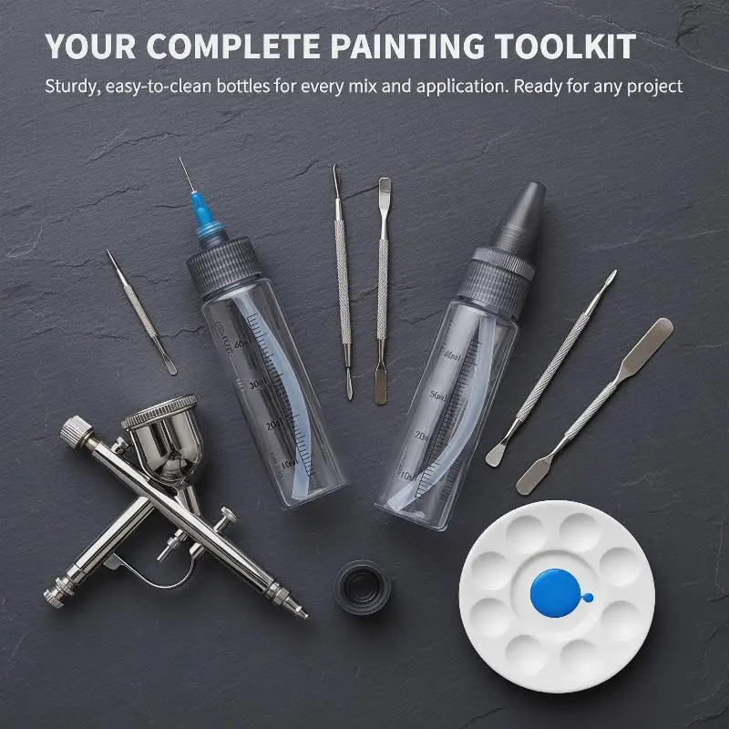 3Pcs DIY Making Hobby Craft Tool Paint Mixing Bottles Portable Painting Tools Parts Wash-Free Airbrush Accessories