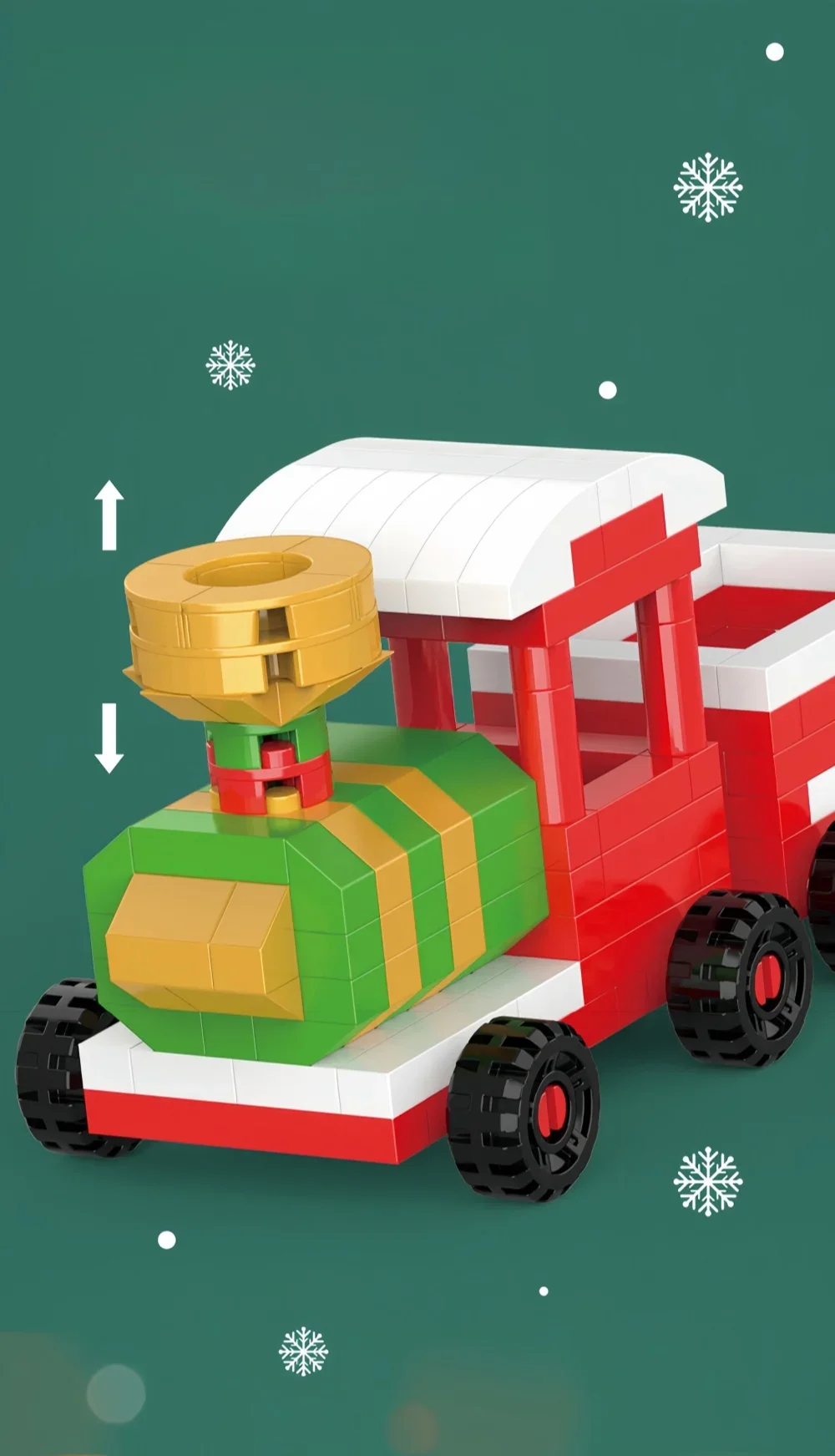 Weihnachtsgeschenke Micro Mini Bausteine – Weihnachtsmann, Weihnachtsbaum, Rentier, Schneemann, Zugelemente, Puzzle, Zusammenbauspielzeug – Detail 6