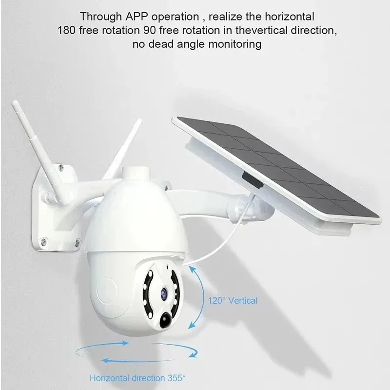 PIR Rilevazione umana Visione notturna CCTV Protezione di sicurezza Monitor Telecamera solare wireless Telecamera IP Wifi di sorveglianza esterna