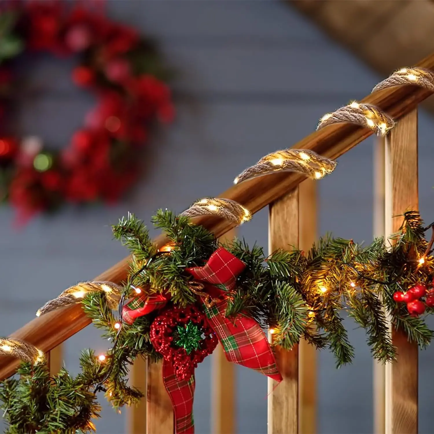 أضواء سلسلة حبال القنب العتيقة التي تعمل بالطاقة الشمسية مع 8 أوضاع إضاءة ، أسلاك نحاسية ، مصباح خرافي لديكور التخييم ، مصابيح LED ، مصابيح LED ، 5 أمتار ، 10 أمتار