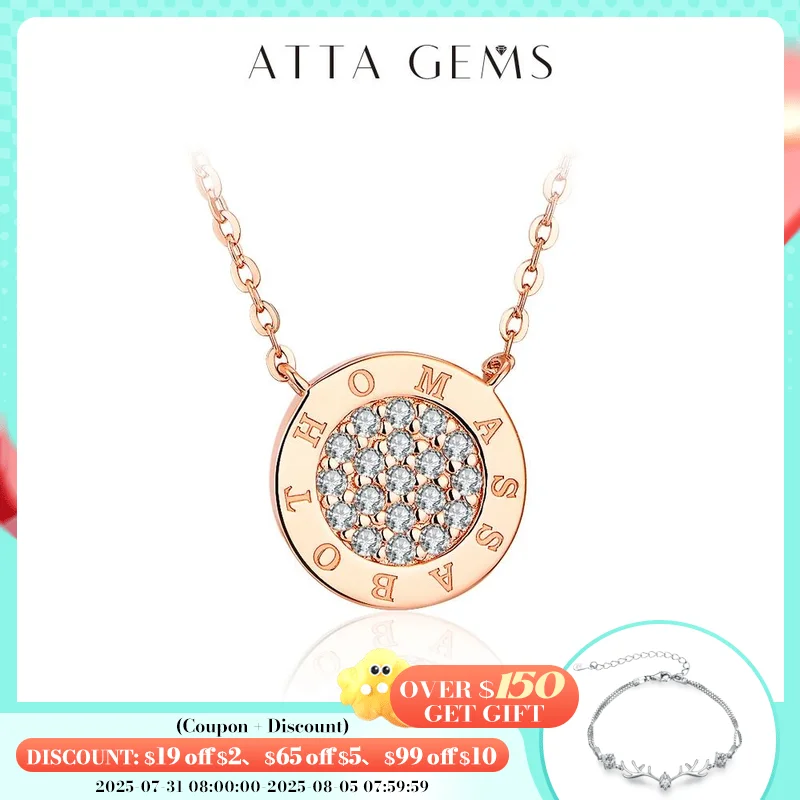 

ATTAGEMS 1.4mm D Color Moissanite Round Brilliant Cutting Rose Gold Plated 925 Sterling Silver Necklaces Wholesale Fine Jewelry