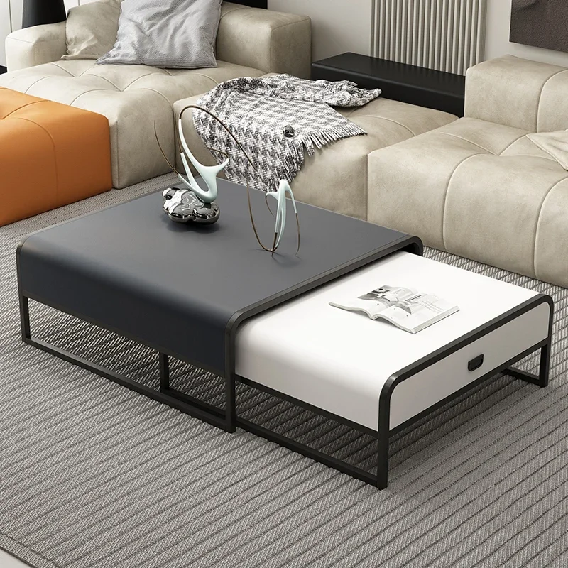 Cream Wind Modern Luxury Coffee Tables Drawer Nordic Light Luxury Unique Coffee Tables Advanced Sense Mesa Centro Home Furniture