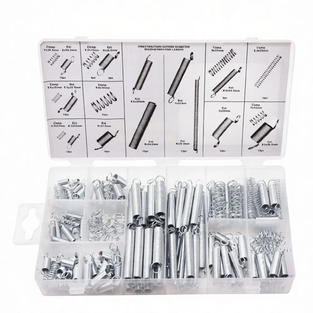 300 390 Stainless Steel Coil Springs Assortment Kit Mechanical Repair Hardware Industrial Compression Springs Hardware Tool