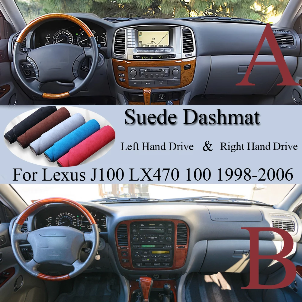 For Lexus LX470 100 LX 470 J100 1998 2000-2006 Suede Dashmat Dash Mat Cover Dashboard Pad Sunshade Carpet Car Styling Accessory