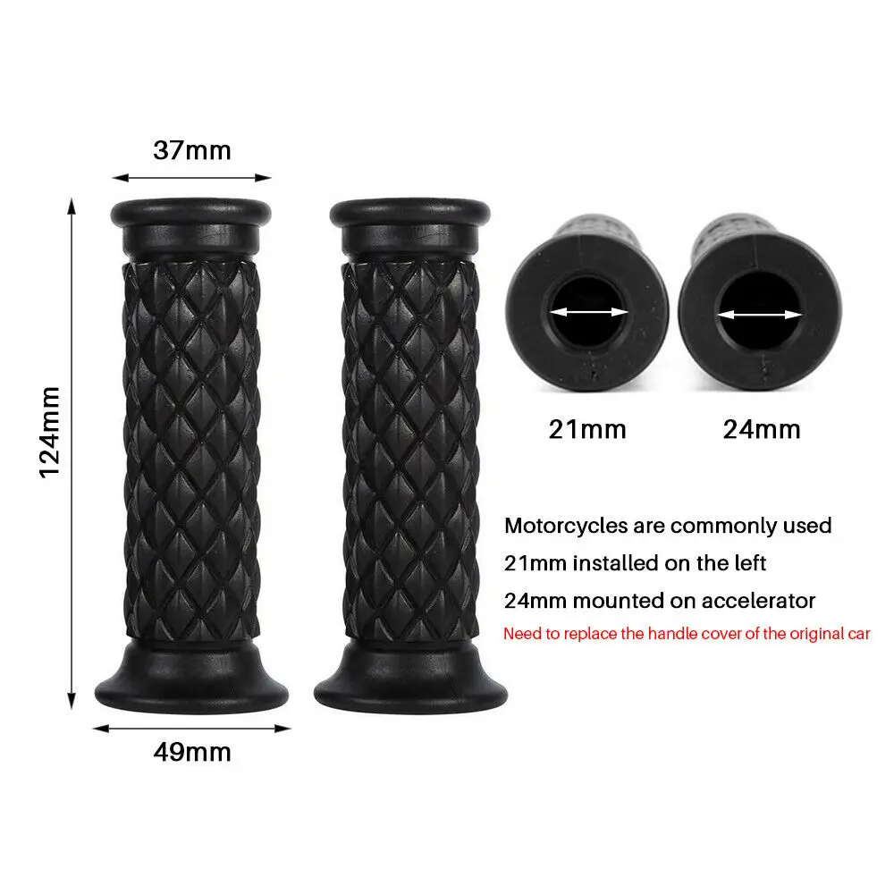 Retro Rubber Motorcycle Handlebar Grips 7/8\