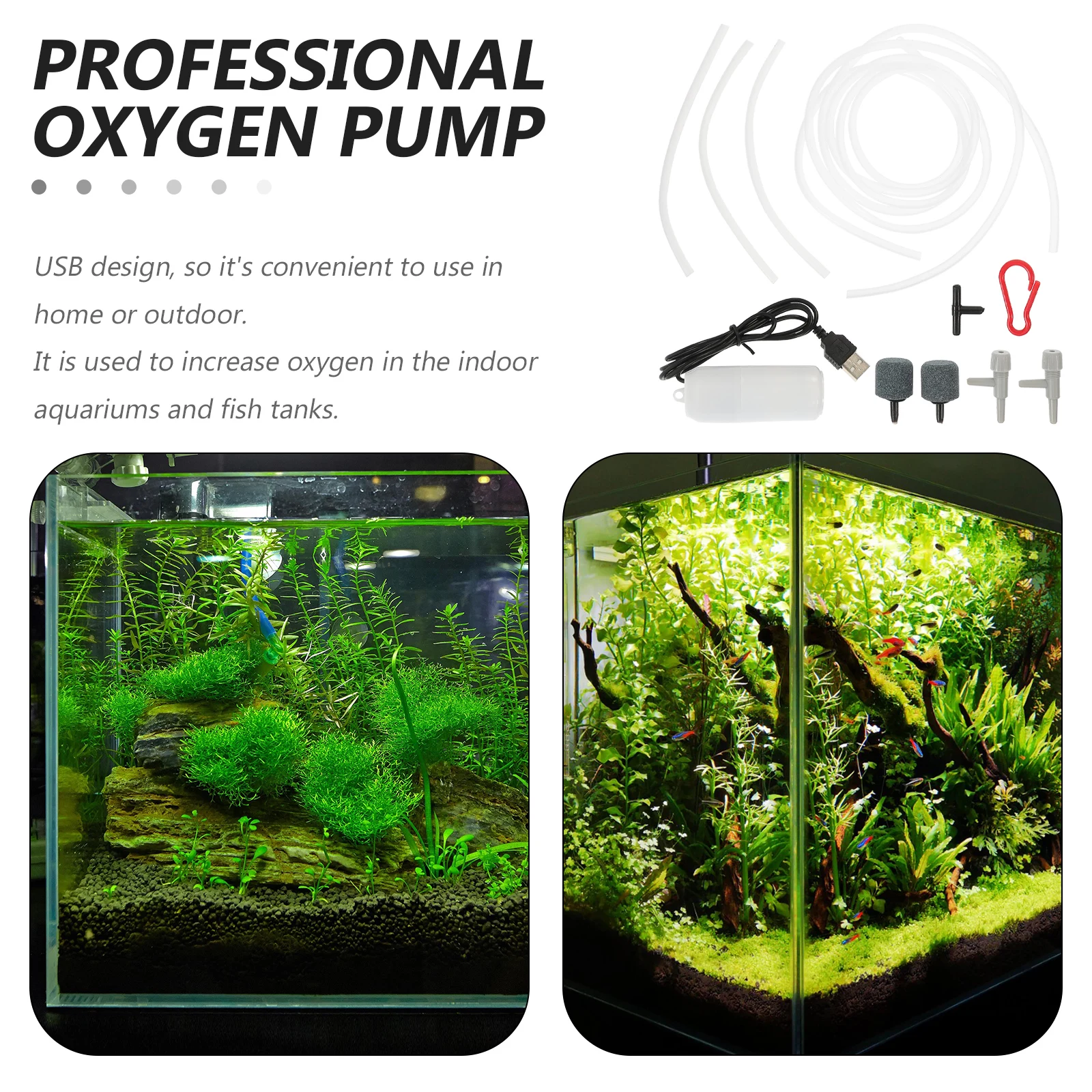 

USB Oxygen Pump Aquarium Air Aerator for Fish Tank Home Outdoor High Quality ABS Copper Mini Portable Oxygenation Tool Practical