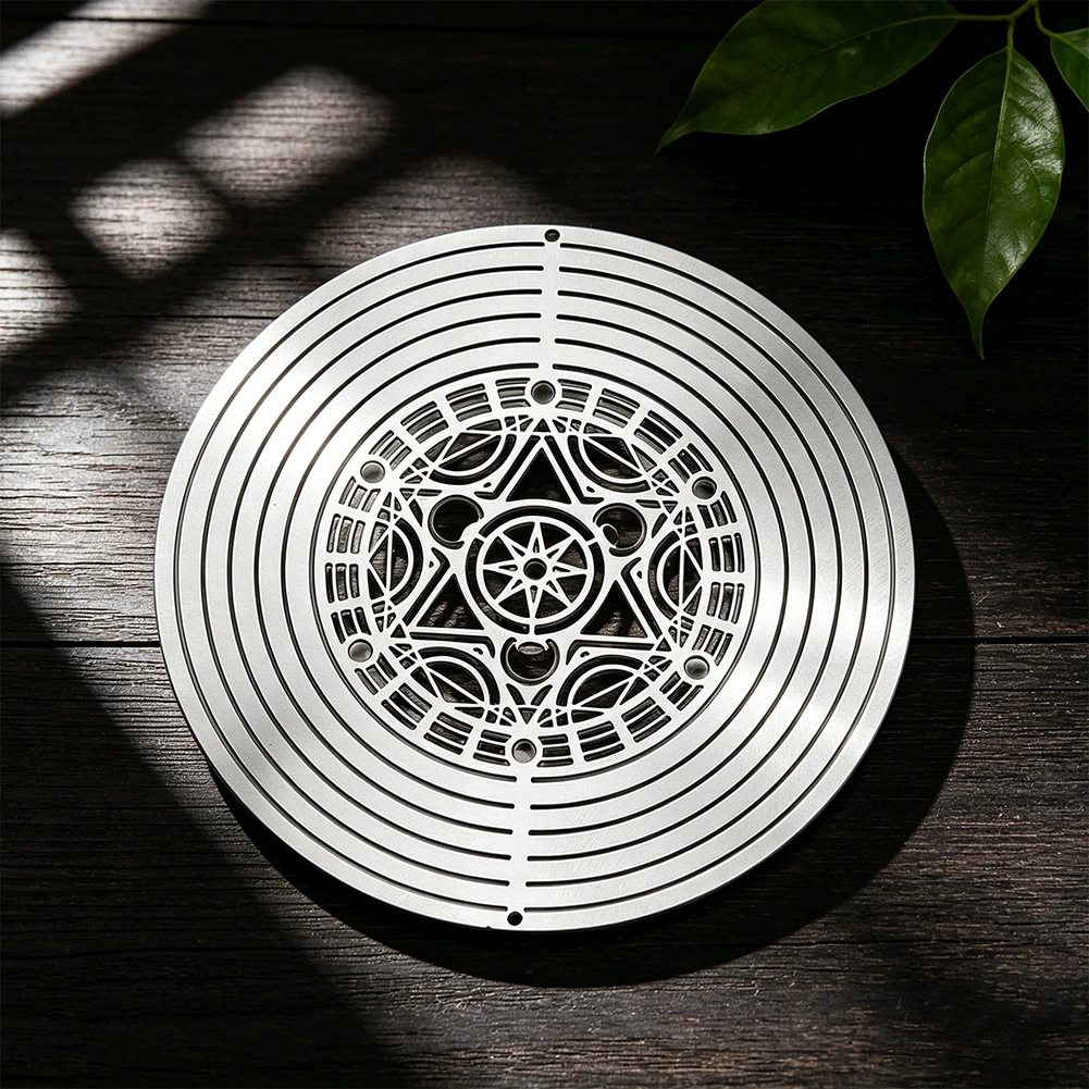 Mystic Solomon Magic Circle Wind Spinner Mirror Stainless Steel 3D Hanging Wind Chime Patio Balcony Blessing Talisman Ornament