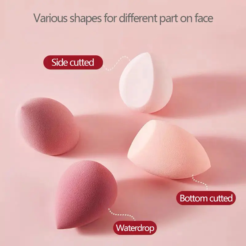 10 pçs conjunto de esponja de maquiagem super macio ferramenta de beleza pó puff blener uso molhado e seco instrumento de maquiagem para mulher fundação esponja