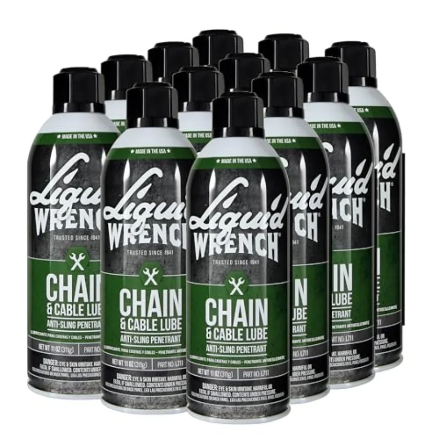 

Liquid Wrench Chain Lube Spray for Heavy Equipment Motorcycle ATV or Bike Reduces Friction Prevents Corrosion and Provides Long