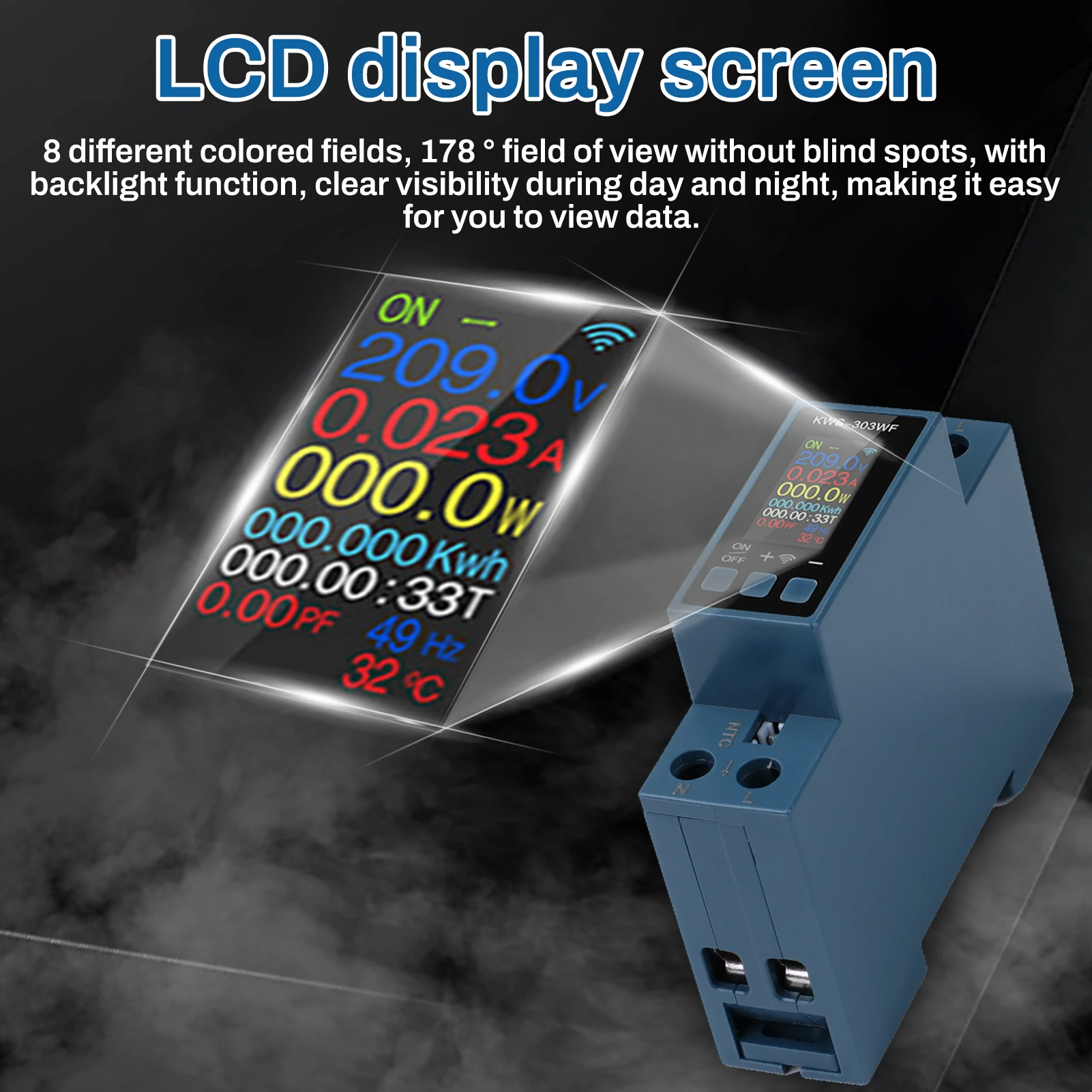 DEWIN KWS-303 Voltmeter Wattmeter WIFI Power Off Switch AC Voltage Current Power Meter modular contactor 220v contactor switch