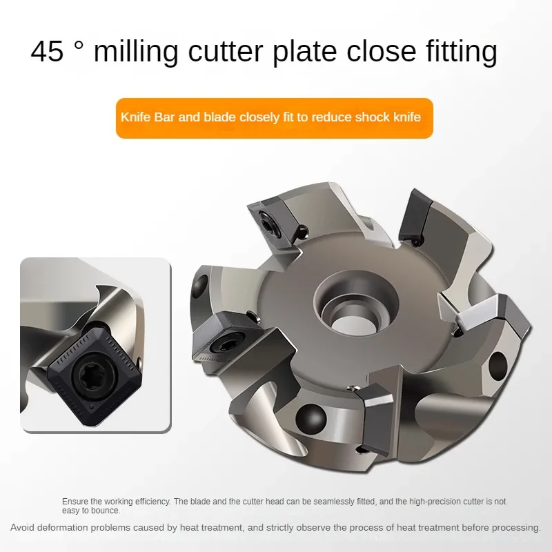 45 degree milling cutter KM12 machining center flat milling cutter disc MFPN-SE12-80 CNC chamfered surface milling cutter