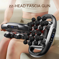 22 Heads Fascia Gun Back and Waist Massager Neck Shoulder Massager Muscle Massajeador High-Frequency Vibration Body Massage Gun