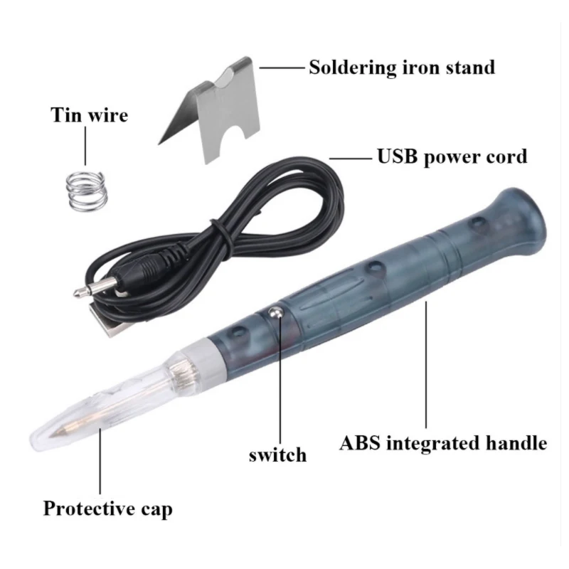 Imagem -04 - Ferramentas de Aquecimento Elétrico Profissional Usb Retrabalho com Alça de Luz Indicadora Reparação de Pistola de Soldagem 5v Conjunto