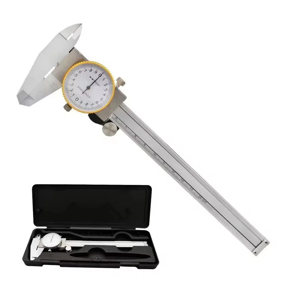 Home DIY Professional Workshop Silver Gold Vernier Caliper Dual Scale Tool Resolution 0.001 Repeatability 0.0005