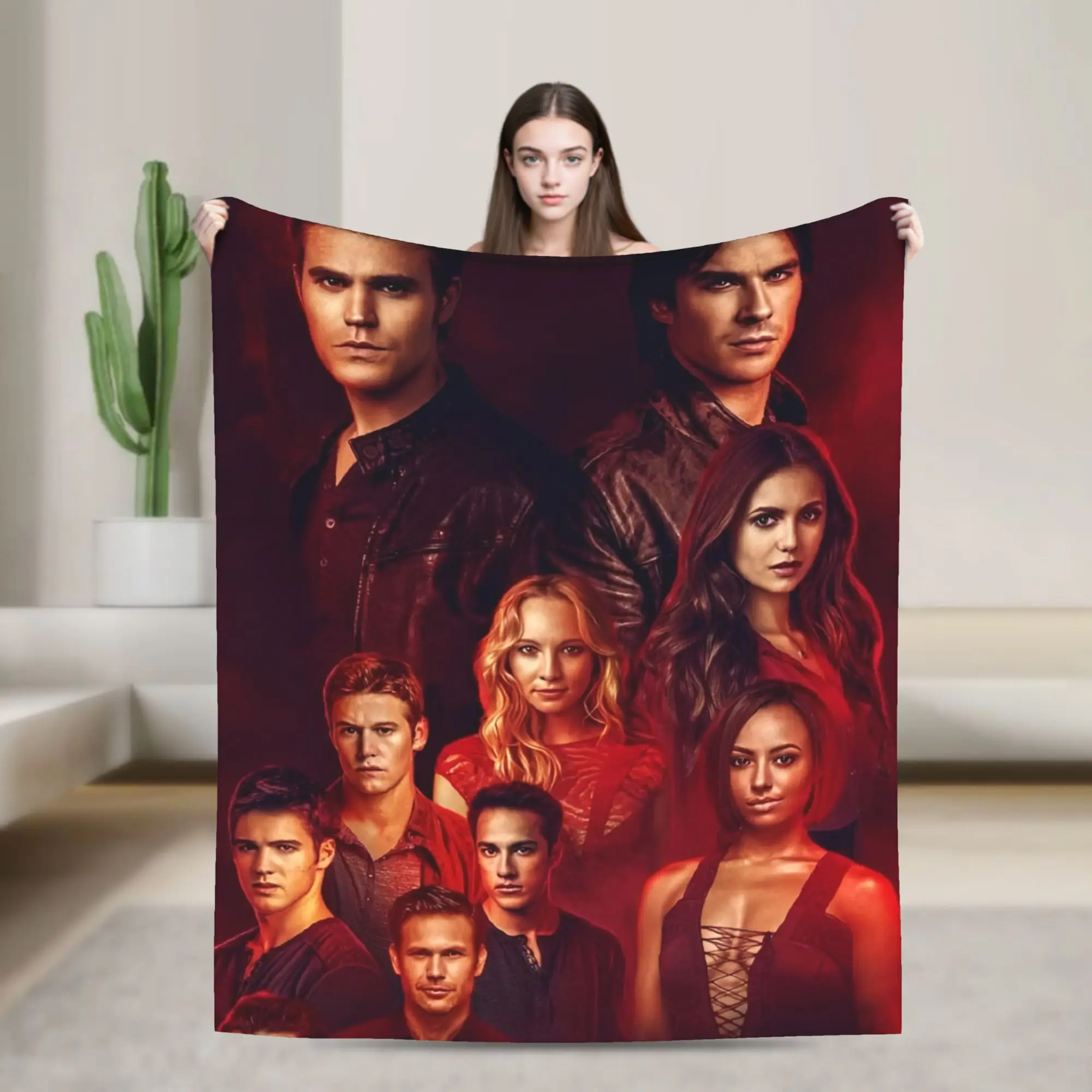 

Blanket Travel Office The Vampire Diaries Damon salvatore Throw Blanket Flannel Bedspread For Home Decor Fluffy Sofa Bed Cover