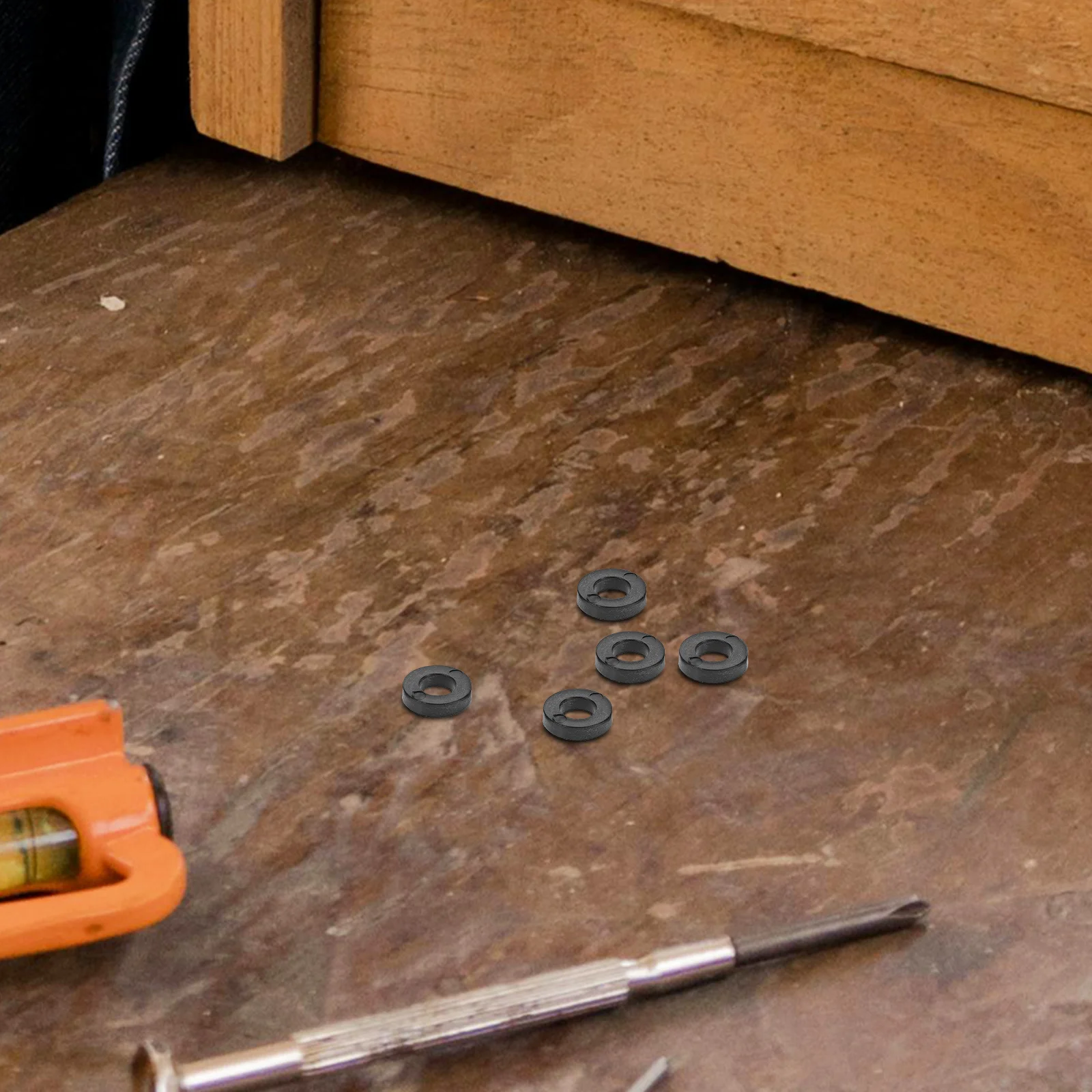 Arandelas de tambor de plástico negro, espaciadores de tornillo plano para juego de batería, afinación de mantenimiento, piezas de repuesto de tambores de Jazz, accesorios, 100 Uds.