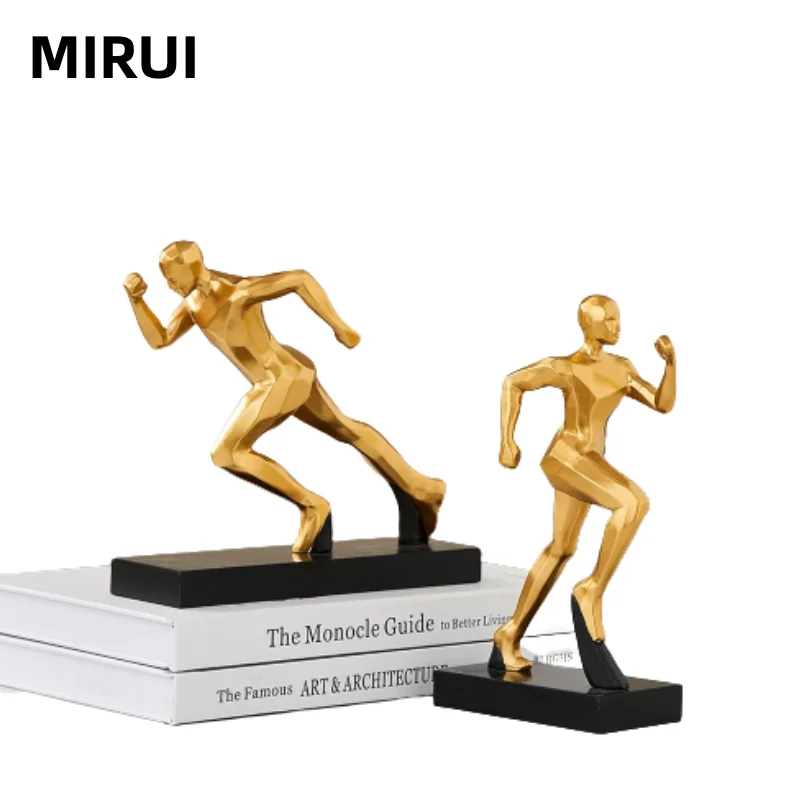 Creative Runners Ornaments Modern Home Decoration Resin Golden Figurines Office Accessories Supplies Gym Decoration