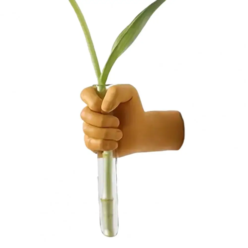 Escultura de pared con jarrón de tubo de ensayo, jarrón de mano moderno, escultura de pared con tubo de ensayo de vidrio, decoración del hogar para habitación