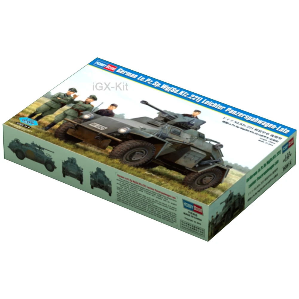 Hobbyboss 83814 1/35 Scale SdKfz 221 Leichter Panzerspahwagen Late  Armored Scout Vehicle Craft Toy Plastic Model Building Kit