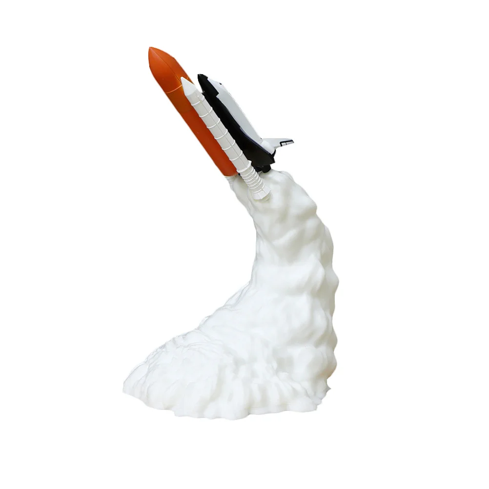 3D 프린트 로켓 나이트 라이트 램프 LED 침대 옆 테이블 장식용 가정 거실용 휴대용 가벼운 따뜻한 빛