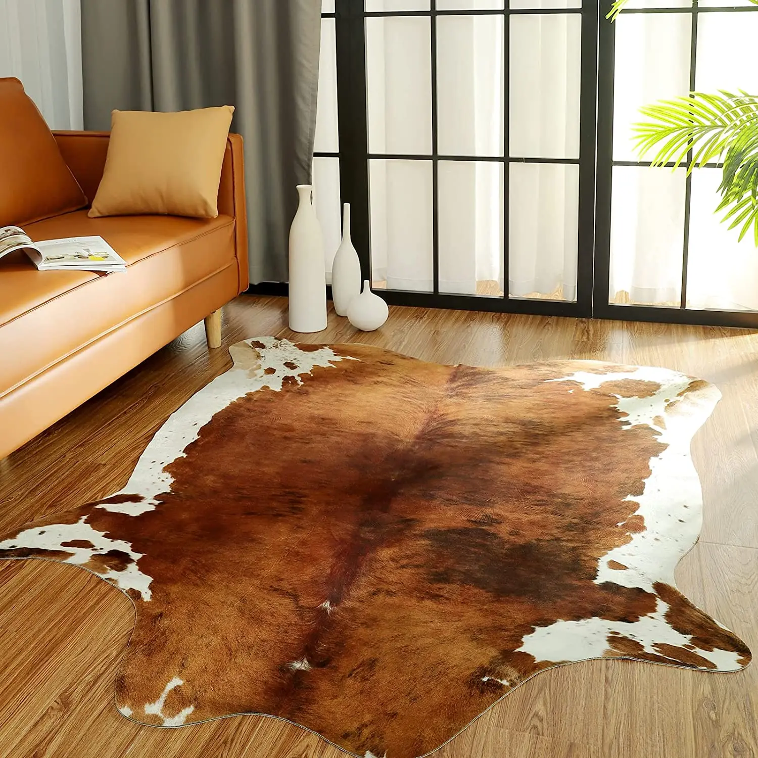 American Style Faux Fur Cowhide Rug Bedroom Carpet Room Carpets for Living Room Rugs House Decoration Floor Mats Christmas Decor