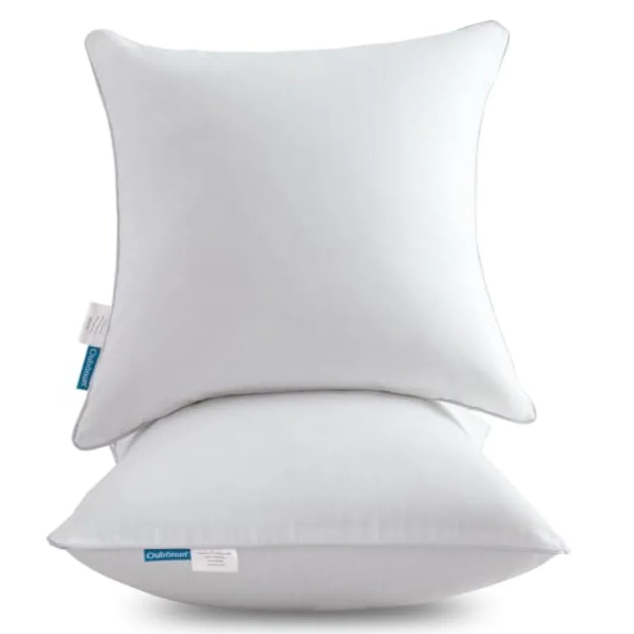 x Throw Pillow serts Set with 100% Cotton Cover - ch Square terior Sa Decorative Pillow sert Pair - White Couch Pillow