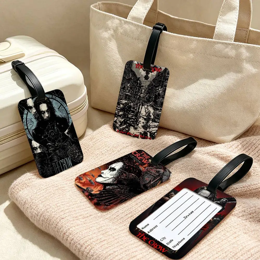 The C-Crow Horror Movie Lightweight Anti lost PVC Luggage Tag Removable Info Card Sleeve Backpack Travel Accessory