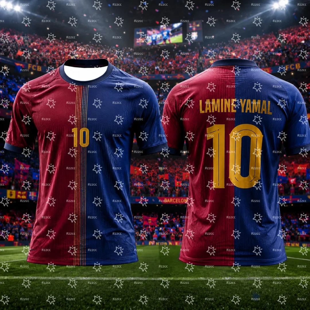 26-27 Lamine Yamal No.10 Home Football Jersey Dream Dynasty Fan Gift Summer Sports Men's Women's T-Shirt Children's Clothing Tee
