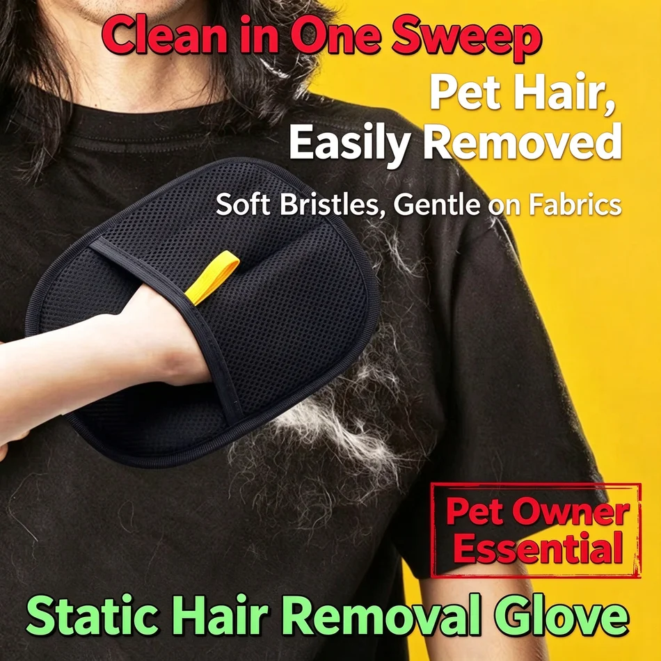 1-2PCS Pet Hair Remover Brush Cat Grooming Glove Double Sided Pet Hair Removal Glove For Dogs Cats Fur Cleaner For Carpet Sofa