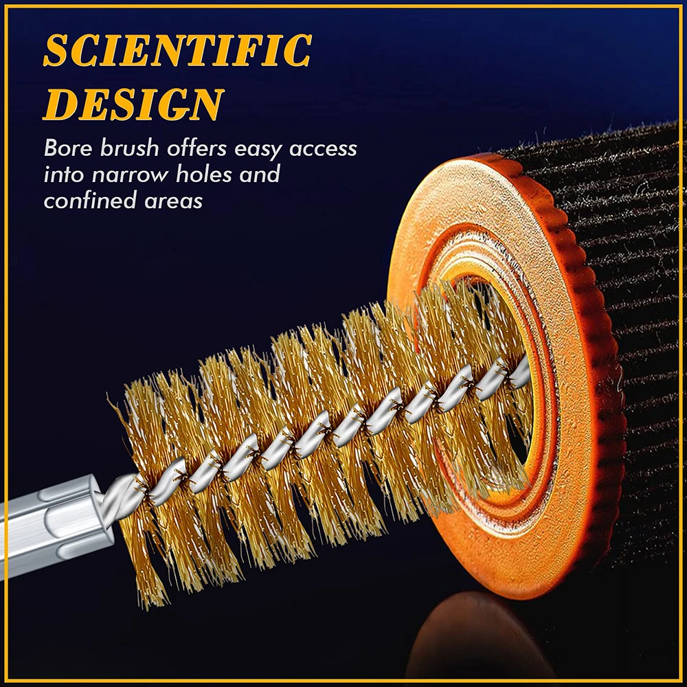 Imagem -05 - Aço Bore Wire Brush Twisted Wire Escova de Limpeza de com Handle Hex Shank para Power Drill Impact Driver Aço Inoxidável Pcs