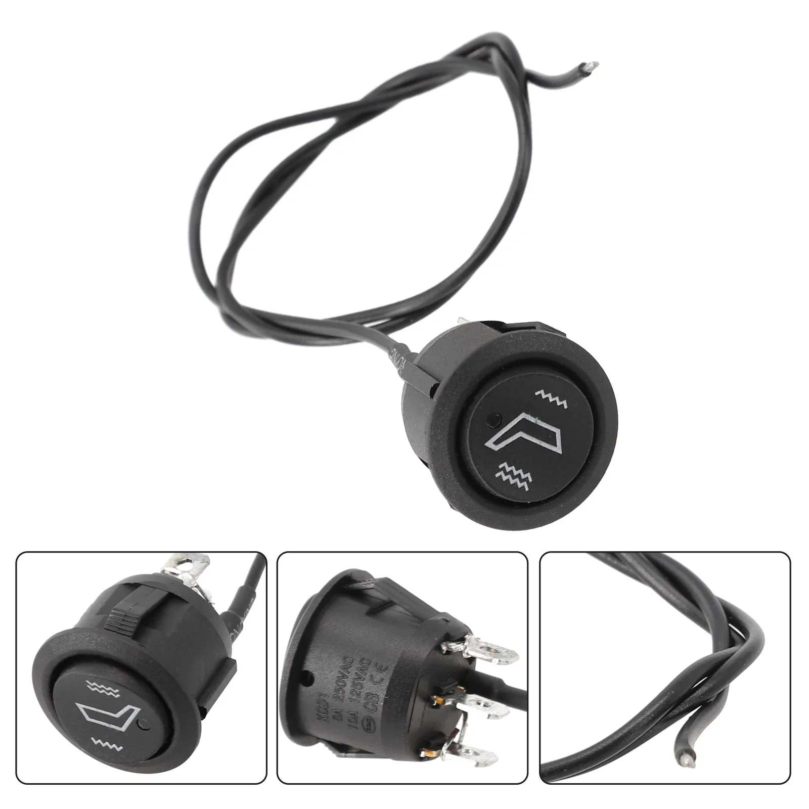 For All Cars Seats Switch 12V Control Rocker Hi Low Off Round Heated Heater Switch Motorcycles RV Boats For SUV