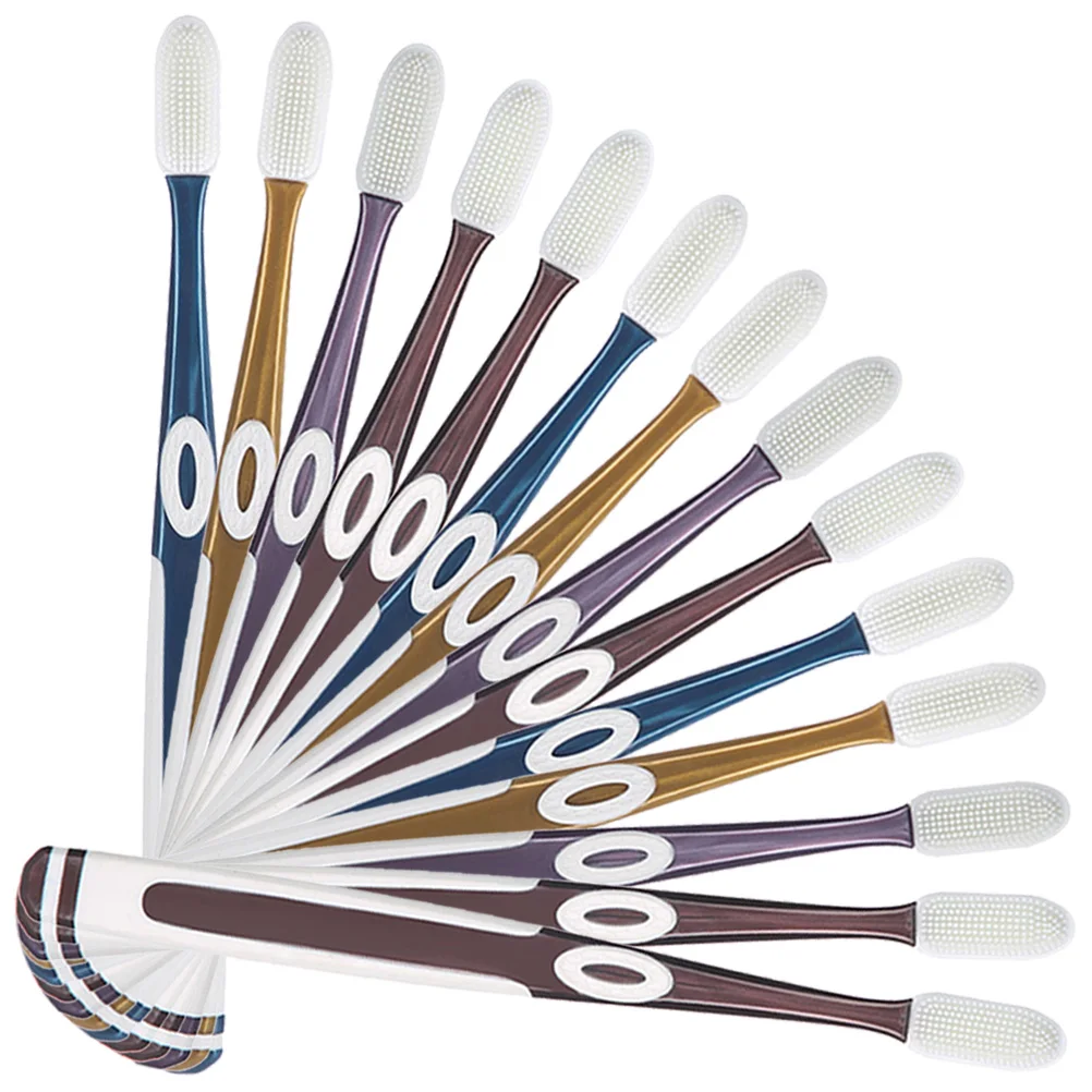 

10pcs Toothbrush Replacement Heads Soft Bristle Family Pack Tongue Coating Remover Durable Gifts Women Portable Teeth Cleaning