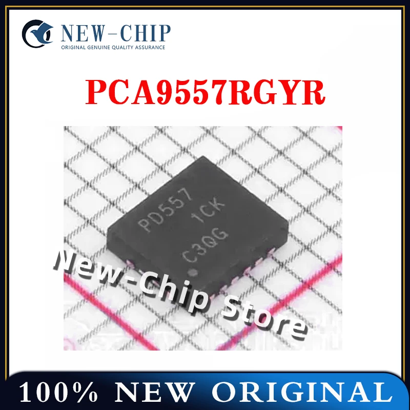 5PCS-100PCS/LOT  PCA9557RGYR  PD557   VQFN-16   I/O expander chip   New Original
