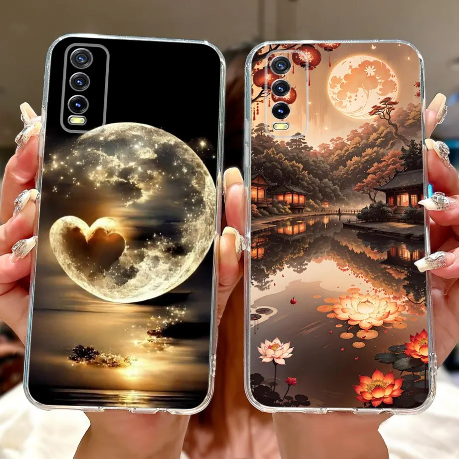 ل vivo V2027 V2028 V2029 / Vivo Y20 Y20s Y20i Y11s Y12s حافظة لينة واضحة سيليكون زهرة فراشة الكرتون الحيوانات الغطاء الخلفي