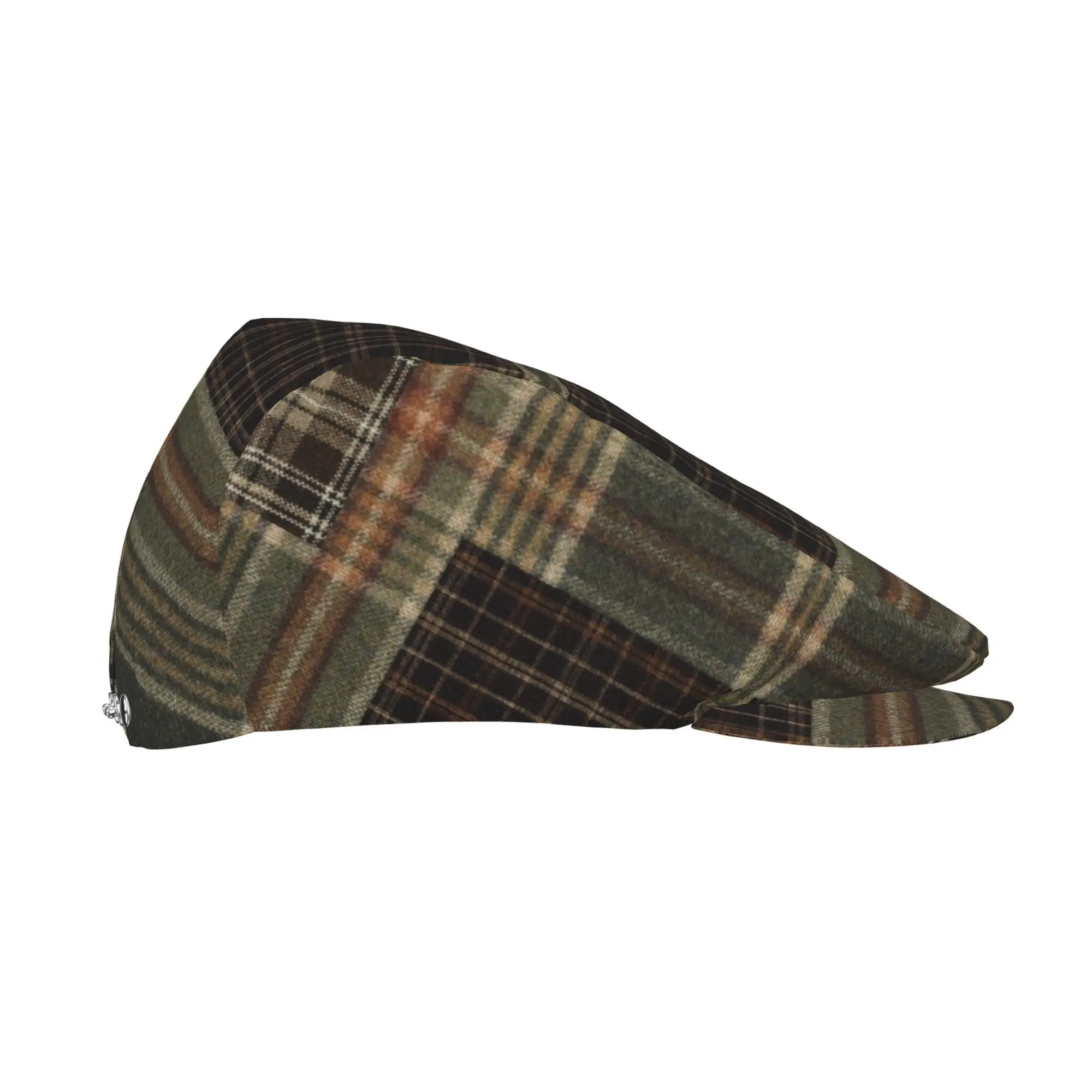 1pc of Retro Plaid Patchwork Flat-Top Hats Suitable for Both Men And Women, Including Newsboy Caps, Berets, Irish Hats, Driver C