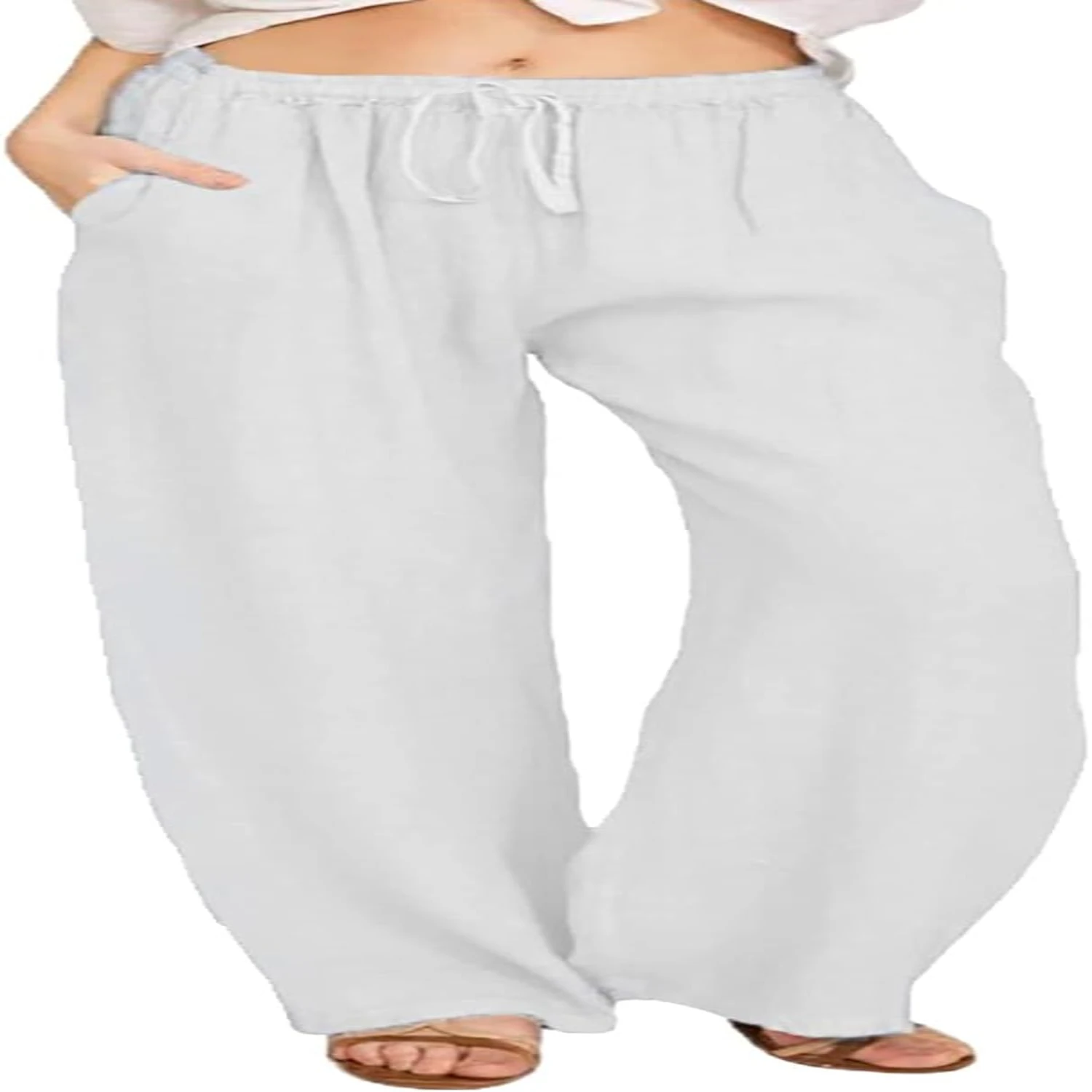 

d sophisticated high-waist linen palazzo pants. Experience ultimate comfort and style with these luxurious pants, designed for c