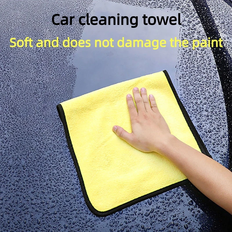 منشفة تنظيف السيارات السميكة - منشفة غسيل السيارات الماصة التي لا تساقط الألياف - منشفة تنظيف داخلية سميكة للسيارة #6