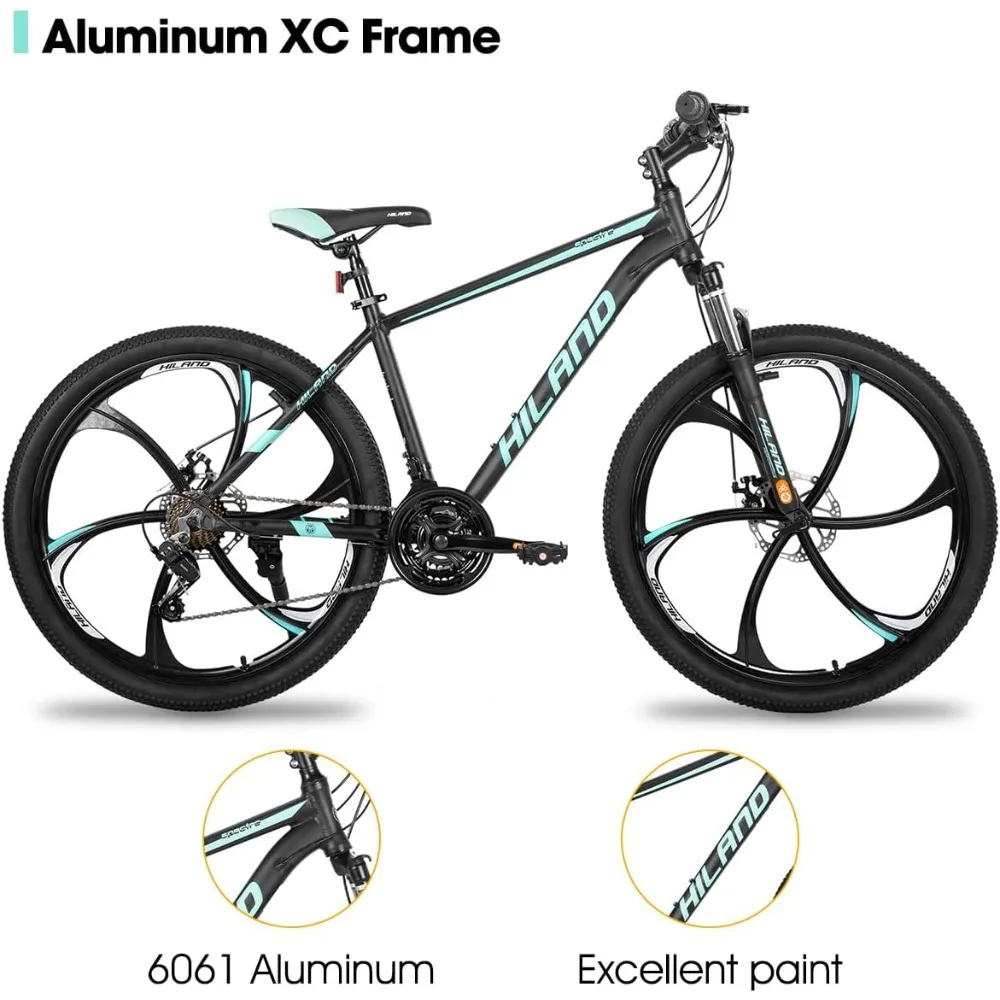 Mountain Bike, 3/6/Multi-Spokes, 21 Speeds Drivetrain, Aluminum Frame 26 Inch Wheels, Disc-Brake Bike Freight free