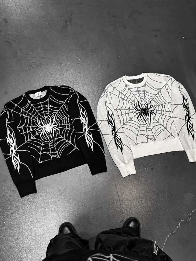 

Streetwear Harajuku Hip Hop Gothic Oversized Autumn and Winter Warm Sweater Women Y2K New Casual Retro Rock Trendy Loose Top Men