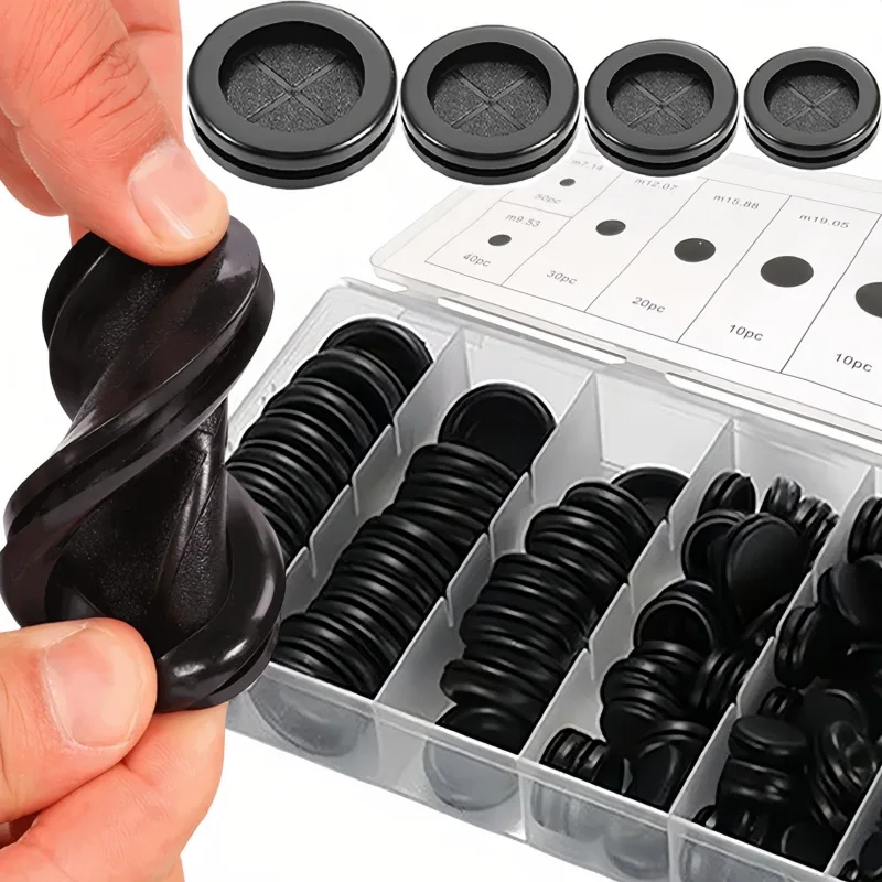 Kit Sortido de Anéis de Borracha e Vedantes para Proteção de Cabos, Fios, Instalações Elétricas, Hidráulicas e Automotivas