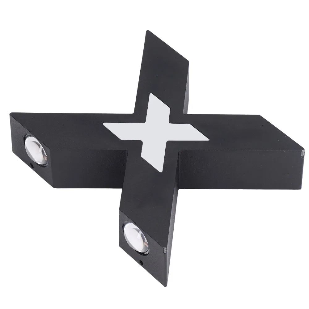 Decorative X Shaped Wall Mount Lamp IP65 Waterproof 7W Wall Lamp Warm Light AC 85-265V Wall Light Garage