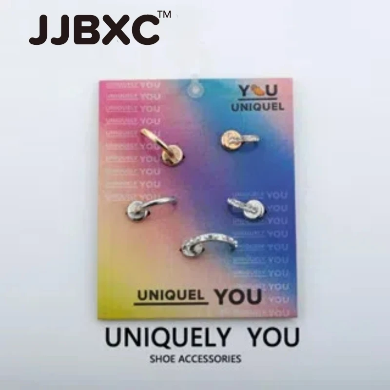 

Набор подвесок JJBXC, пряжка для обуви и аксессуары (с картоном), серия металлических серебряных и золотых колец