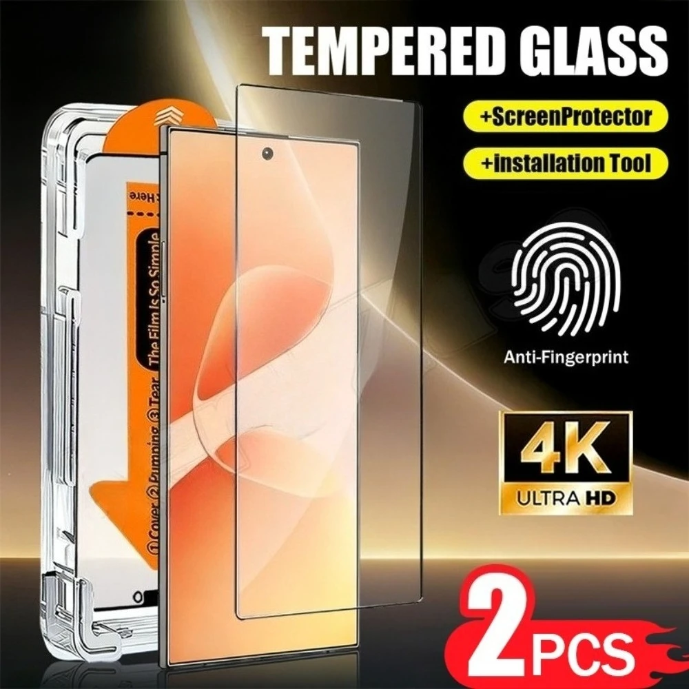 

2Pcs Ultra HD Tempered Glass for Samsung Galaxy S26 S25 S24 Ultra S23 S22 S21 Plus S25 S24 FE One Click Installation Protector