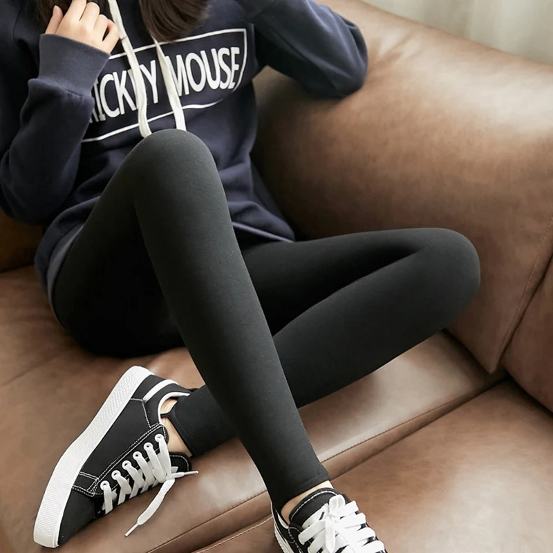 Mode Gestreifte Plus Fleece Leggings Frauen 2025, Neue Casual Warme Schritt Auf Fuß frauen Leggings Stretch Enge Winter Leggings